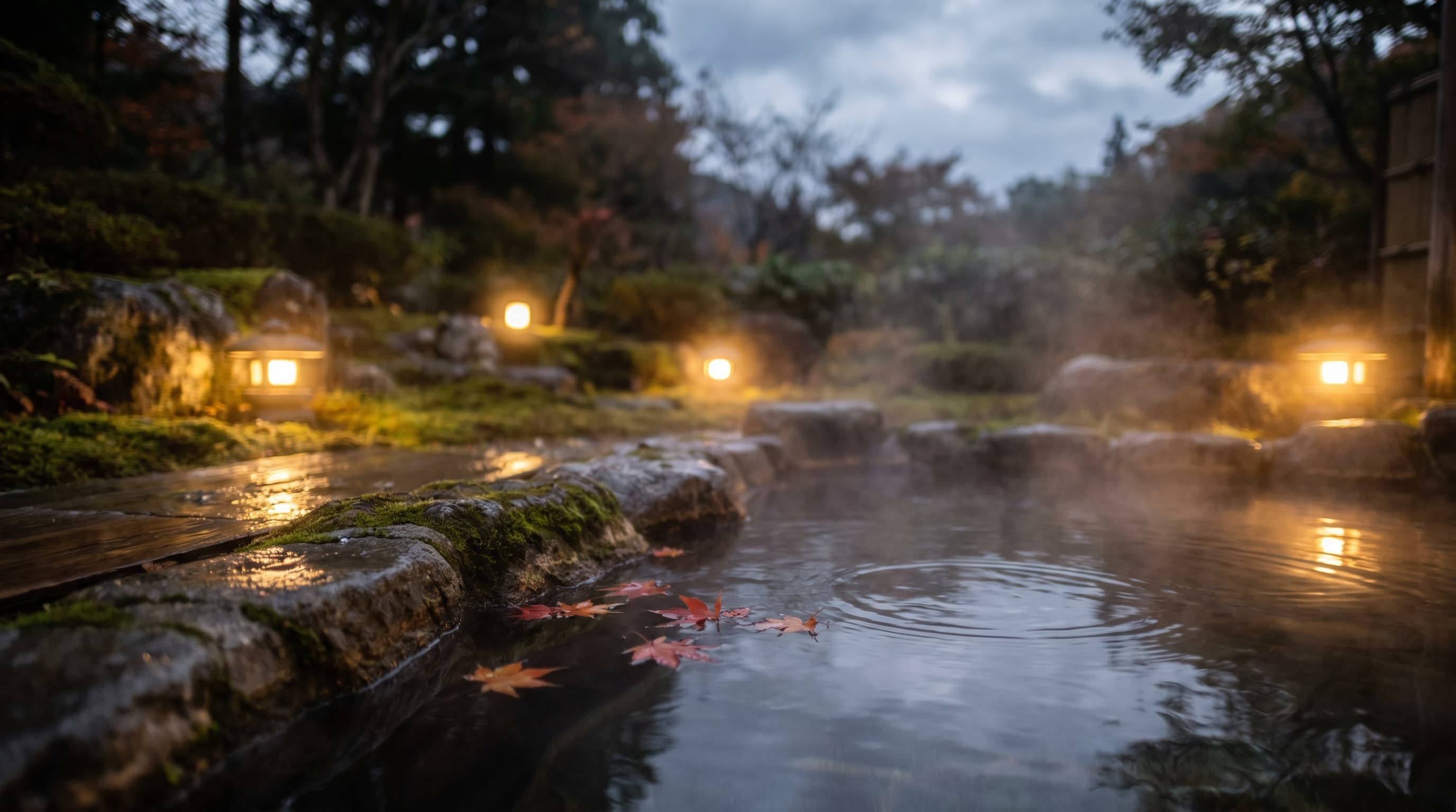 源泉かけ流しの露天