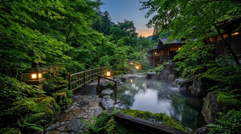 宵の湯けむり